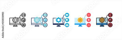 Content Management System Multi Style Icon Set