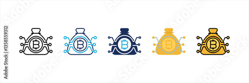 Money Bag Multi Style Icon Set