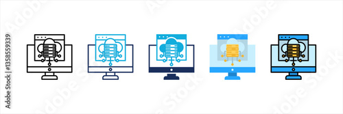 Cloud Storage Multi Style Icon Set
