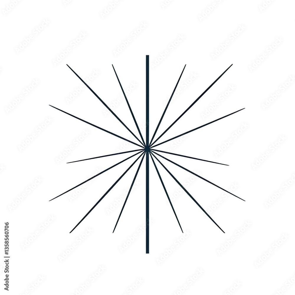 Fototapeta premium Abstract Radial Design Symmetrical Lines Radiating from Central Point
