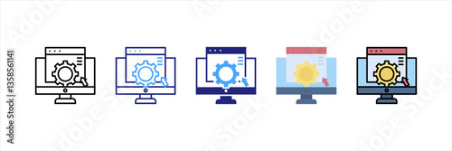 Content Management System Multi Style Icon Set