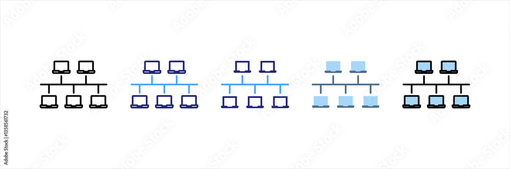 Bus Topology Multi Style Icon Set Bus Topology Multi Style Icon Set