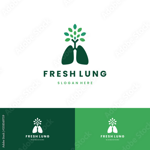 Lung tree logo vector design modern concept