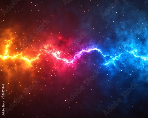 A vibrant and dynamic abstract depiction of cosmic energy