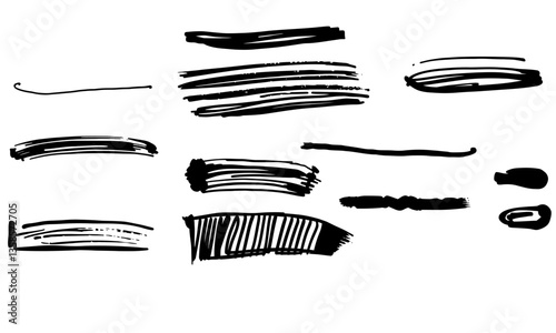 Wallpaper Mural Hand drawn strokes in various styles and thicknesses create dynamic visual effect, perfect for artistic projects or design elements. These versatile strokes can enhance creativity and expression Torontodigital.ca