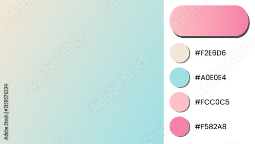Sand Dollar, Teal, Rosewater, Hot Pink gradient background with light blurred pattern. Abstract illustration with gradient blur design. Blurred colored abstract background. Colorful gradient
