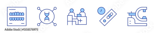 medical test, x ray, genetic, doctor consultation. Medical Icon vector illustration. Line Duotone style. Editable stroke