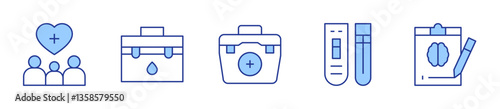 report, medical kit, medical test, support. Medical Icon vector illustration. Line Duotone style. Editable stroke