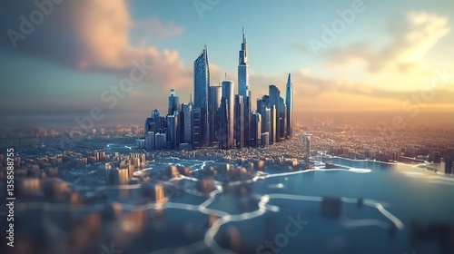 Aerial view of a futuristic cityscape saudi arabia's vision of progress