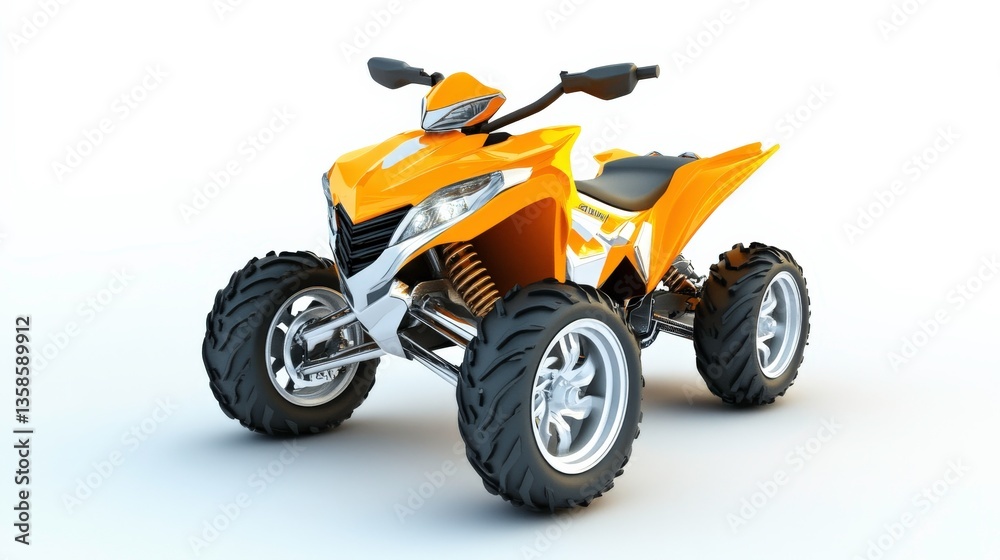 Modern ATV Design with Vibrant Colors on White Background Modern ATV Design with Vibrant Colors on White Background