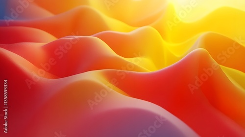 Abstract vibrant wavy landscape