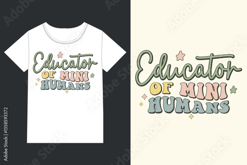 Educator of mini humans Teacher
Sayings eps,retro Teacher Quotes eps,
retro Teacher eps Design,
 Teacher eps File,
Teacher eps Cut File, Teacher Cut File, School eps
