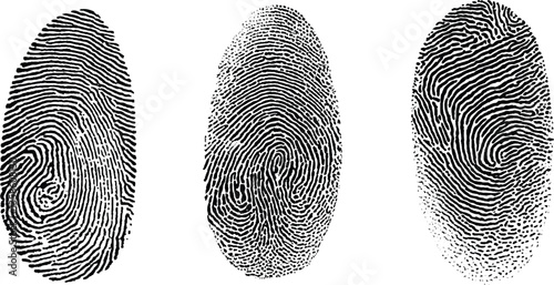Finger print id authentication symbol set. Biometric, identity icon set. Fingerprints icon set vector isolated