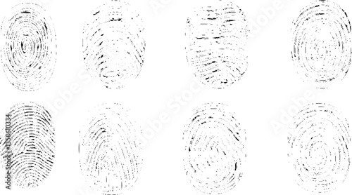 Fingerprint on white background.  Vector illustration.