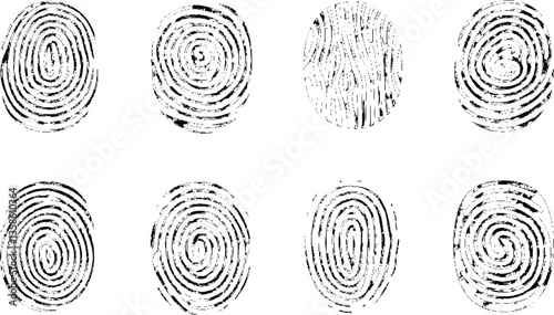 Fingerprint on white background.  Vector illustration.