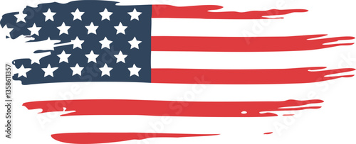Distressed American Flag Vector - Grunge USA Flag Illustration