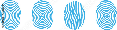 Set of fingerprints, vector illustration. 