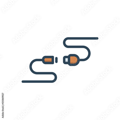 Color illustration icon for cable