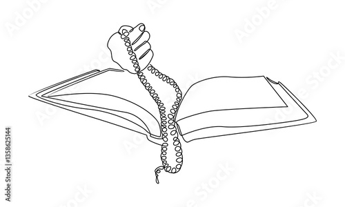 continuous line of quran illustration