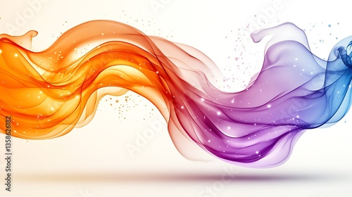 Colorful Flowing Swirls And Specks Creating Artistic Design Effects