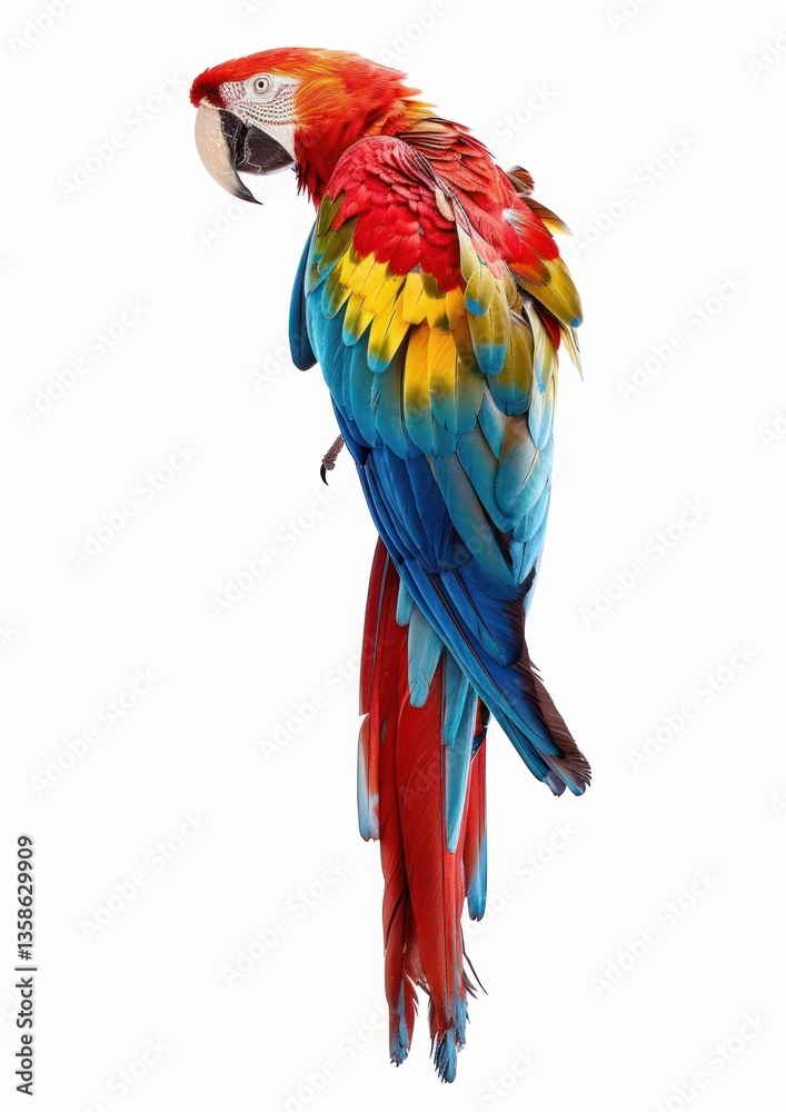 Obraz premium Vibrant tropical parrot feathers display