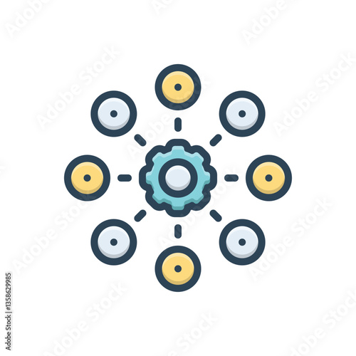 Color illustration icon for service
