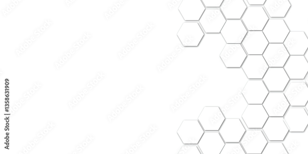 Geometric technology white hexagon background. Abstract vector illustration Science technology and medical concept hexagon on transparent background. Geometric technology white hexagon background. Abstract vector illustration Science technology and medical concept hexagon on transparent background.