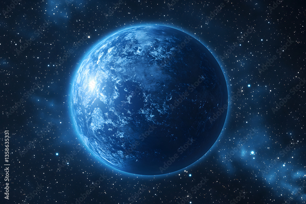 Obraz premium 宇宙空間に浮かぶ地球。北米大陸を中心とした美しい地球の夜景