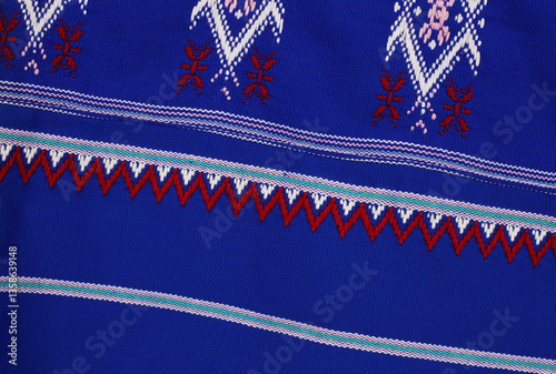 Unique patterns that are traditional patterns that appear on Karen tribal woven fabrics in Thailand