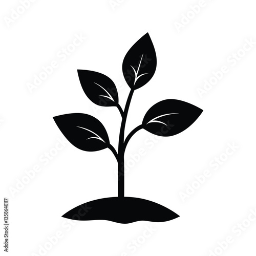 growing plant silhouette art