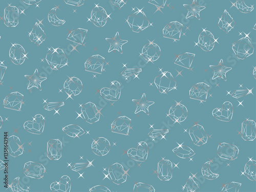 カットガラス柄、6白B