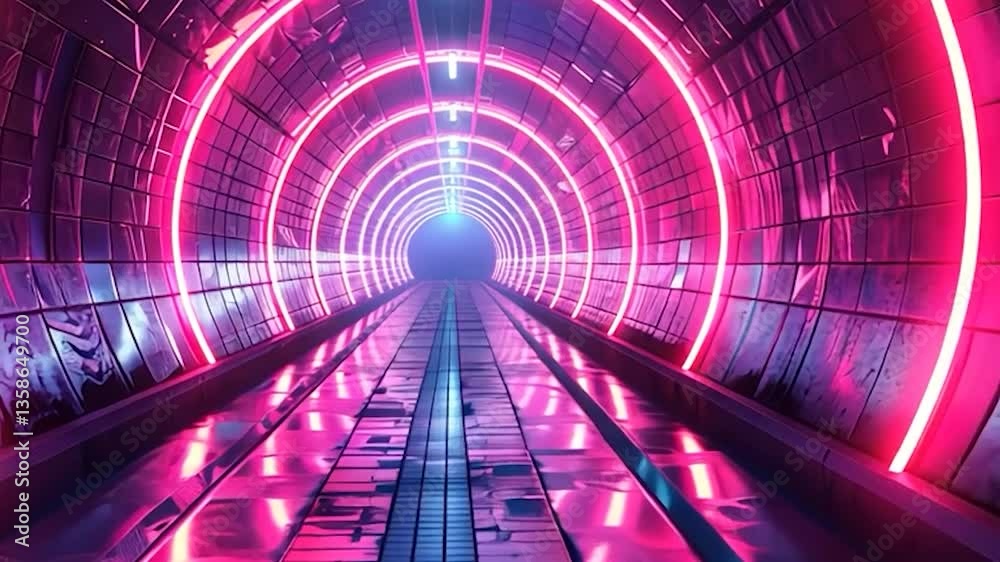 Neon Tunnel: A Futuristic Digital Art Neon Tunnel: A Futuristic Digital Art