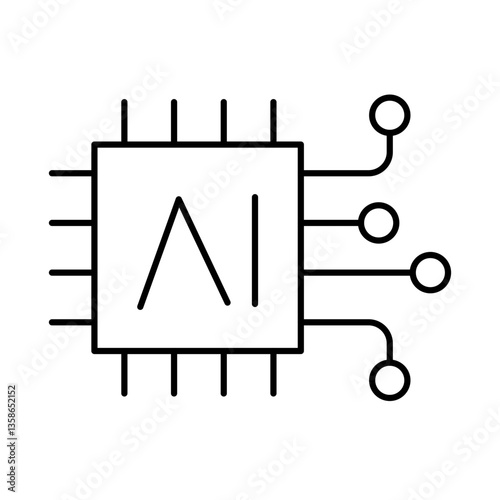 Micro Chip Line Icons. AI, Brain, Robot, Bot, Technology, Mind, AI Agent, Intelligent Icons Editable Stroke Vector Illustration