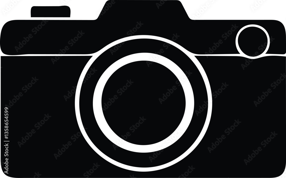 Digital camera silhouette, camera vector icon Digital camera silhouette, camera vector icon