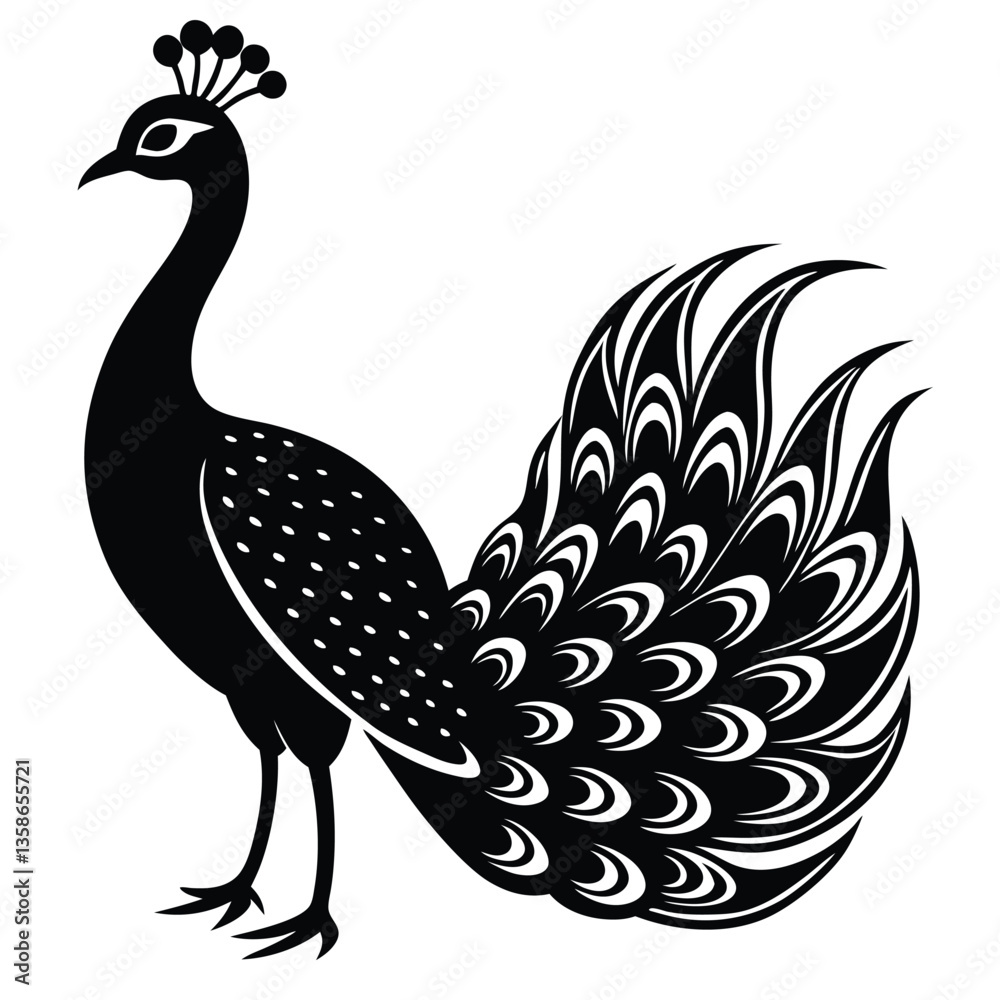 Fototapeta premium Adobe IllustrPeacock Vector Shilhouette Bundle Set Collectionator Artwork
