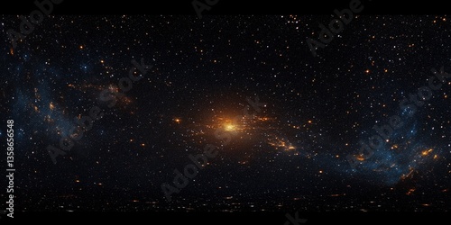 Star field panorama  environment HDRI map  medium density . Equirectangular projection  spherical panorama. 3d illustration