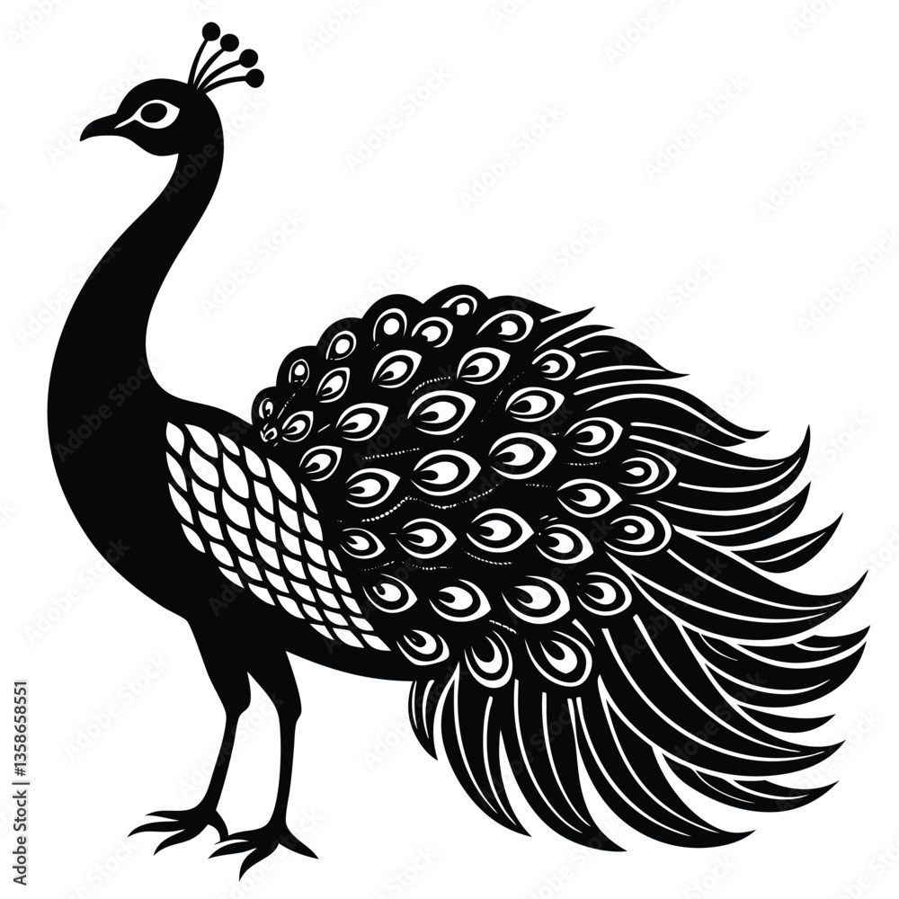 Naklejka premium Adobe IllustrPeacock Vector Shilhouette Bundle Set Collectionator Artwork