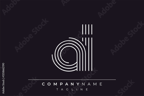 Creative AI lines letter logo design. A simplistic and elegant abstract logo design with linear patterns and initials, suitable for contemporary branding.
