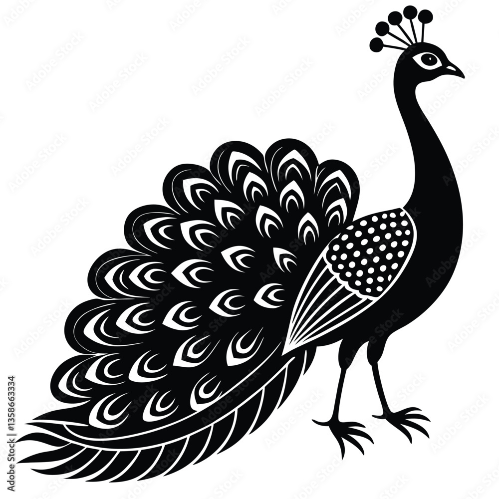 Fototapeta premium Adobe IllustrPeacock Vector Shilhouette Bundle Set Collectionator Artwork