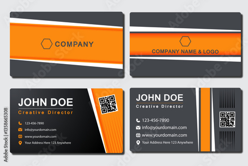 Business card design minimalist Modern and sleak design,  Two sides Company card