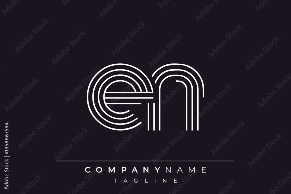 Creative EN lines letter logo design. A simplistic and elegant abstract logo design with linear patterns and initials, suitable for contemporary branding. Creative EN lines letter logo design. A simplistic and elegant abstract logo design with linear patterns and initials, suitable for contemporary branding.
