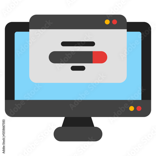 Computer monitor showing a web page, suitable for technology blogs, online tutorials, website design concepts, remote working illustrations.