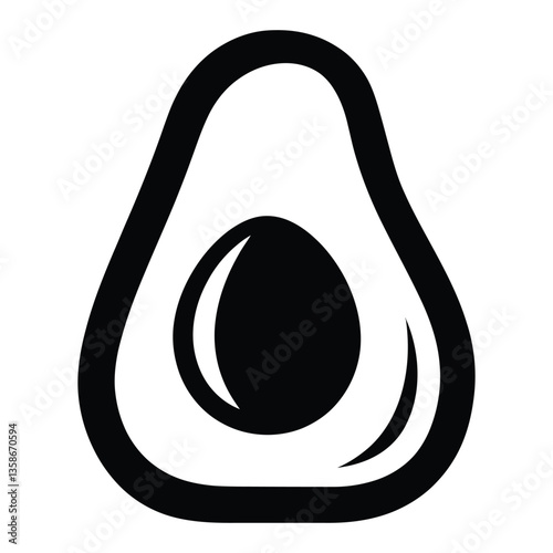 Mascot Avocado Toast Silhouette, Vector, Icon, Logo, White Background.
