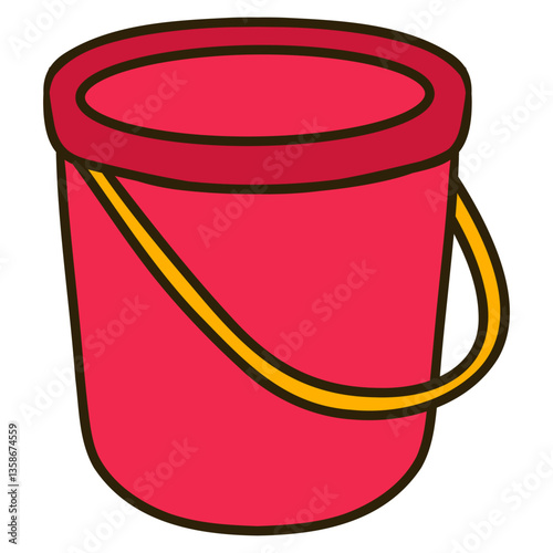 red bucket firefighter equipment
