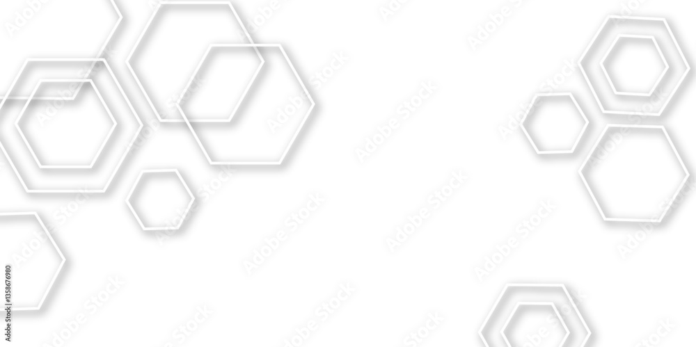Abstract geometric technology 3d white light structure technology out line hexagon polygonal honeycomb luxury pattern vector background. Abstract geometric technology 3d white light structure technology out line hexagon polygonal honeycomb luxury pattern vector background.