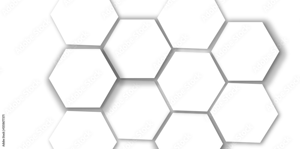 Abstract light grey and white hexagon 3d effect pattern with shadow seamless texture background. Use for book, poster, flyer, website vector illustration. Abstract light grey and white hexagon 3d effect pattern with shadow seamless texture background. Use for book, poster, flyer, website vector illustration.