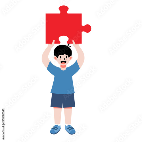 Kids Illustration for autism awareness day
