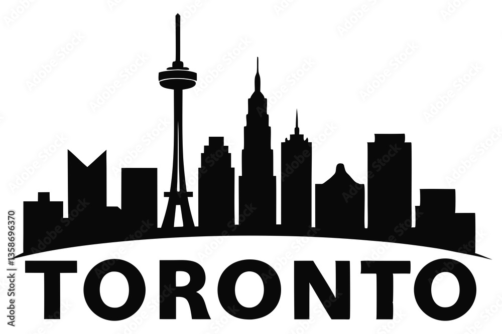 Obraz premium Toronto Canada City skyline silhouette with skyscrapers and urban architecture at night