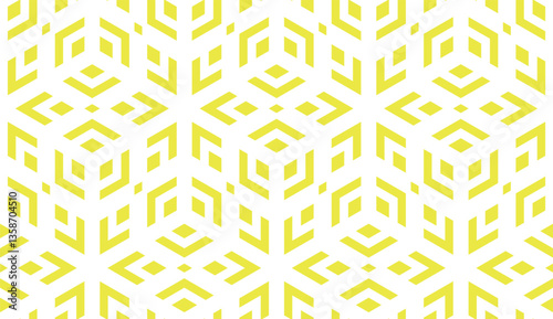 Abstract geometric pattern. A seamless vector background. White and yellow ornament. Graphic modern pattern. Simple lattice graphic design