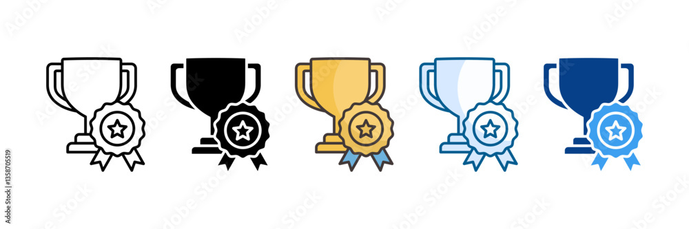 Fototapeta premium Award Icon Set Multiple Style Collection